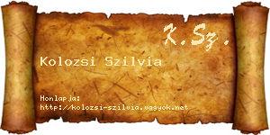 Kolozsi Szilvia névjegykártya