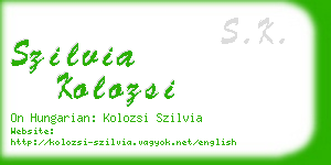 szilvia kolozsi business card